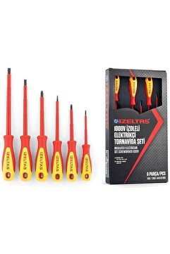 İzeltaş 4140009106 1000V İzoleli Elektrikçi Tornavida Seti 6 Parça