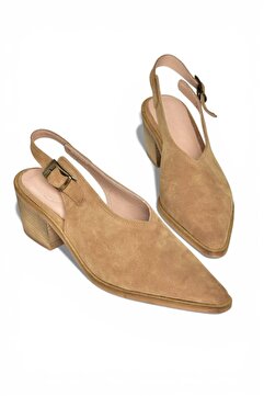 Fox Shoes Y654300202 Vizon Hakiki Deri Süet Alçak Topuklu Western Ayakkabı