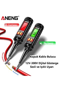 DUHALINE LCD Ekranlı Dijital Kontrol Kalemi ANENG 12V-300V Sesli/Işıklı Uyarı Faz/Nötr-Kablo Kopukluk Bulucu