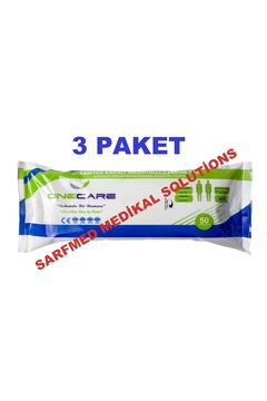 OneCare Bariyer Kremli İnkontinans Perine Pedi - Alkolsüz Hasta Temizleme Havlusu/Mendili 50'li 3 PAKET