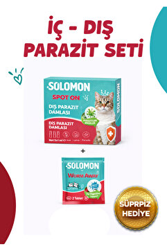 Solomon 2'li Set İç - Dış Anti Parazit Bitkisel Damla 5 Adet Ve 2 Adet Tablet Seti