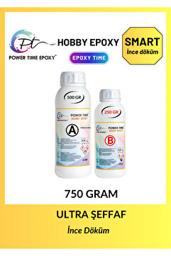 POWER TIME EPOXY 750 gram Hobby Epoxy Smart/ Ultra Şeffaf Ve Parlak Epoksi Reçine Ince Döküm