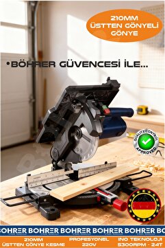 BÖHRER 210MM 1200W 5300 RPM ÜSTTEN GÖNYELİ LAMİNE PARKE AHŞAP KESME GÖNYE KESME MAKİNESİ