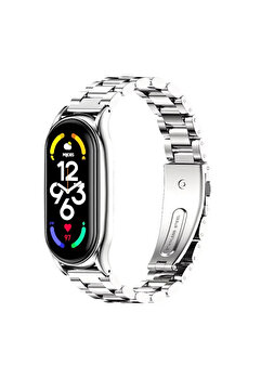 Fibaks Xiaomi Mi Band 6 Kordon Akıllı Bileklik Kordonu Metal Paslanmaz Çelik Krd-04 Kayış Bileklik
