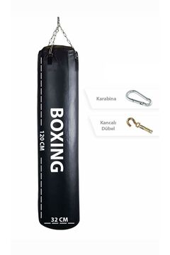 A Boxing 100 Cm - Kum Ve Boks Torbası 100x30 Cm Dolu 25-30 Kg Siyah