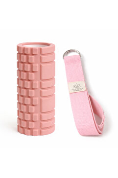 SUNYOGA Foam Roller ve Yoga Kemeri Seti – EVA Masaj Silindiri & 200 cm Organik Pamuk Kemer