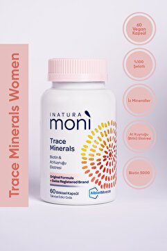 Moni Vitamins Moni Trace Minerals Biotin 5000, Krom, Çinko, Selenyum, At Kuyruğu 60 Vegan Kapsül