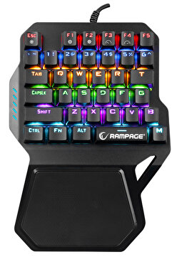 Rampage Kb-r77 Rainbow Backlight Mavi Switch Mekanik Klavye Usb 36 Tuşlu Mini Gaming Oyuncu Klavyesi