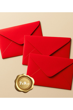 Bimotif Minik zarf, 7x9 cm 25 adet (Kırmızı)