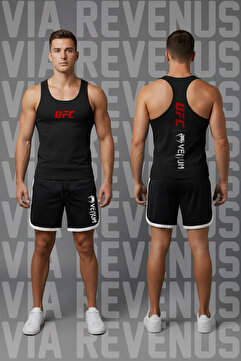 Vordevia UFC Baskılı Erkek Stringer Sporcu Atleti ve Özel Jarse Kumaş Retro Varsity Şort Takımı