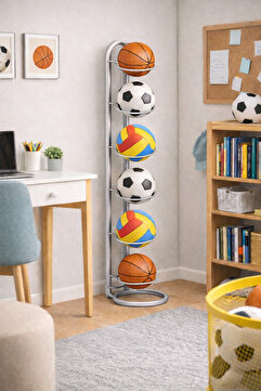 df doffo.com.tr creative furniture designs Top Sepeti Çok Katlı Top Depolama Alanı Metal Top Sepeti ve Rafı Çok Renkli