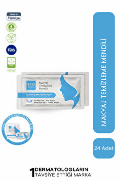 TTO Clinic Makyaj Temizleme Mendili - Nemlendirici ve Arındırıcı 24'lü