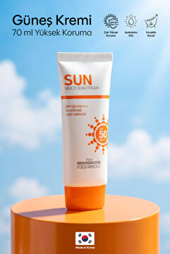 FOODAHOLIC Güneş Kremi Yüksek Korumalı SPF50+ Nemlendirici Yapışkan His Bırakmayan Multi Sun Cream 70ml