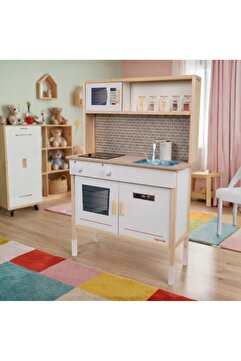 Toysilla Sulu (MUSLUKTAN SU AKAN) Ve Işıklı Ahşap Oyuncak Çocuk Mutfak Seti - T1026