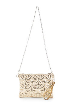minebag Yıldız Dikişli Clutch Star Kadın Çanta Gold Rugan