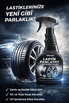 MR UKAN Lastik Parlatıcı Sprey Ultra Parlaklık Kir ve Toza Karşı Etkili, Uzun Süreli Kalıcı Parlaklık