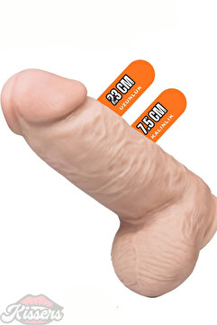 Kissers Cinsel Oyuncak Vantuzlanabilir Ultra Realistik Büyük Boy Kalın Dildo Penis 23 Cm