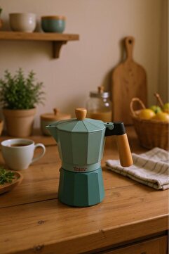 Taşev Bambum Garen Moka Pot 6 Fincan Su Yeşili