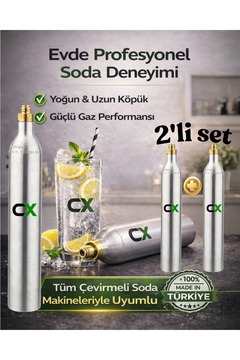 CX Soda Tüpü 0,6 ml- Özel Taşıma Kutusuyla Birlikte- Soda Kartuşu-co2 Kartuş- Gıdaya uygun 2 ADET