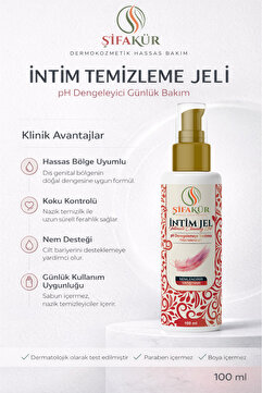 ŞİFAKÜR BİTKİSEL SAĞLIK ÜRÜNLERİ Şifakür İntim Temizleme Jeli pH Dengeli Hassas Bölge Bakım 100ml