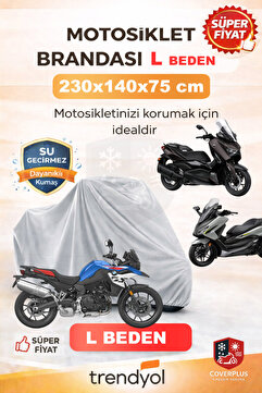 CoverPlus Motosiklet Brandası Motor Branda Premium Su Geçirmez Branda,Taşıma Çantalı,Lastikli (Ekstra Kalın)