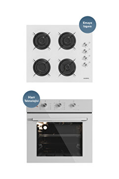KUMTEL Beyaz 2 Li Set ( Ocak - Fırın )