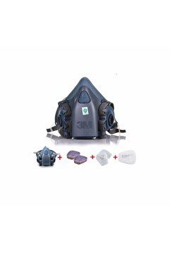 3M 7502 Yarım Yüz Maskesi + 6059 Abek Filtre + 5925 P2 Filtre +k501 Kapak