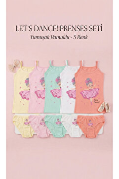 Şenay KIZ ÇOCUK BASKILI ATLET KÜLOT TAKIM 5 li EKONOMİK PAKET %100 PAMUK