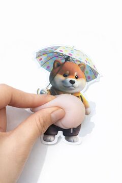 ZİVENTA 3D Kabartmalı Sukuşi Yumuşak Göbekli Shiba Inu Köpek Sticker Stres Alıcı Sıkılabilir Squishy 1.ÇEŞİT