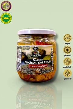 enginar mevsimi "tarladan sofranıza, doğru adres" Kuru Domatesli Marine Kalp Enginar Salatası | 425 Gr