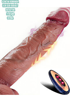 Kissers Isıtmalı Rotasyonlu İleri Geri Hareketli Ultra Realistik Uzaktan Kumandalı Melez Dildo Penis 23 Cm