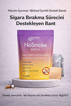 waw international NoSmoke Patch – Sigara Bırakmaya Yardımcı Transdermal Bant – 10 Adet