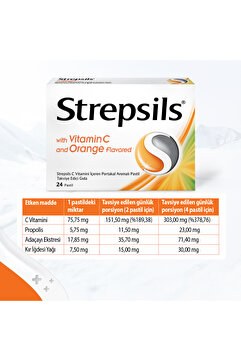Genel Markalar Strepsils Vitamin C Orange 24 Pastil | Portakal Aromalı