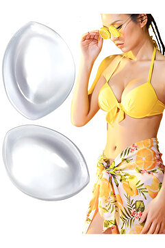 De Bijoura Şeffaf Yapışkanlı Silikon Sütyen, Toparlayıcı Mayo, Bikini Altı Silikon Ped