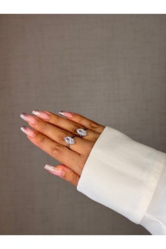 MOD10 Helen Jewerly Markiz Elmas kesim tektaş ayarlanabilir silver yüzük