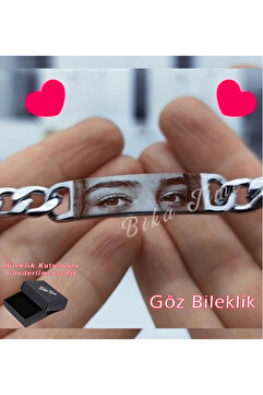 Bika Time Çelik Bileklik Kişiye Özel Göz Resimli Baskılı- ASLA PASLANMAZ
