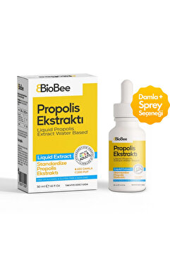 BioBee Sıvı Propolis Alkolsüz ve Glutensiz Extract Liquid 30 ml. (Gaga Sprey Hediyeli)