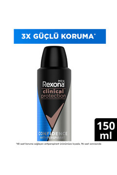 Rexona Men Clinical Protection Erkek Sprey Deodorant Confidence 96 Saat Koruma 150 ml