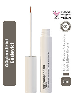 Cosmogenesis Labs Kaş Kirpik Güçlendirici Serum 3ml – Su Bazlı Besleyici Dolgunlaştırıcı Vegan (%1 BİOTİN- %1 PEPTİT)