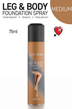Alix Avien Bacak Fondöteni Medium Vücut Makyajı Bronzlaştırıcı Etki Sprey Çorap - Leg & Body Foundation 75ml