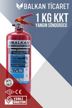 Balkan Ticaret 1Kg Yangın Tüpü Ruhsata Uygun 4 Yıllık TSE HYB CE Belgeli KKT ABC