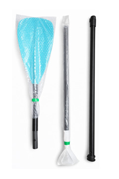 SavaBoards Fiber Glass SUP Küreği – Hafif Tek Taraflı Paddle Board Küreği (Beyaz / Turkuaz)