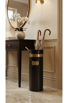 Milenay Lüks Altın Detaylı Dekoratif Metal Şemsiyelik, 22x22x55cm – Evinizin Şıklığını Tamamlayın!