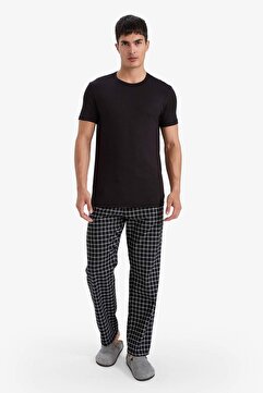 Defacto Regular Fit Cepli Uzun Boy Kareli Pijama Altı C6124AX24CW