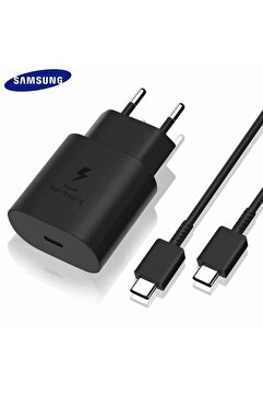 Samsung Galaxy S21/s21+/s21 Ultra Uyumlu İthalatçı Garantili Type-c 25wat Şarj Aleti Cihazı Adaptörü Siyah