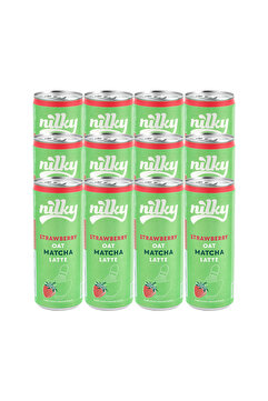 NİLKY Yulaf Sütlü Çilekli Matcha Latte 12x250 ml