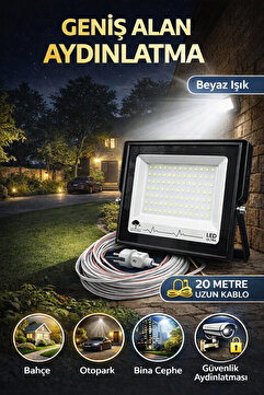 luxshome 20 Metre 100 Watt Seyyar Led Projektör Aydınlatma. Seyyar Aydınlatma Su Geçirmez Dış Mekan IP66