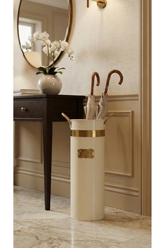 Milenay Lüks Altın Detaylı Dekoratif Metal Şemsiyelik, 22x22x55cm – Evinizin Şıklığını Tamamlayın!