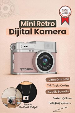 Torima Mini Dijital Kamera Selfie Video Vlog Kamerası Mini Anahtarlık 1080P CMR35 Pudra