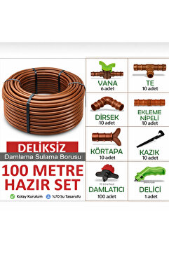 Genel Markalar Damlama Sulama Hortum Seti 100mt Deliksiz